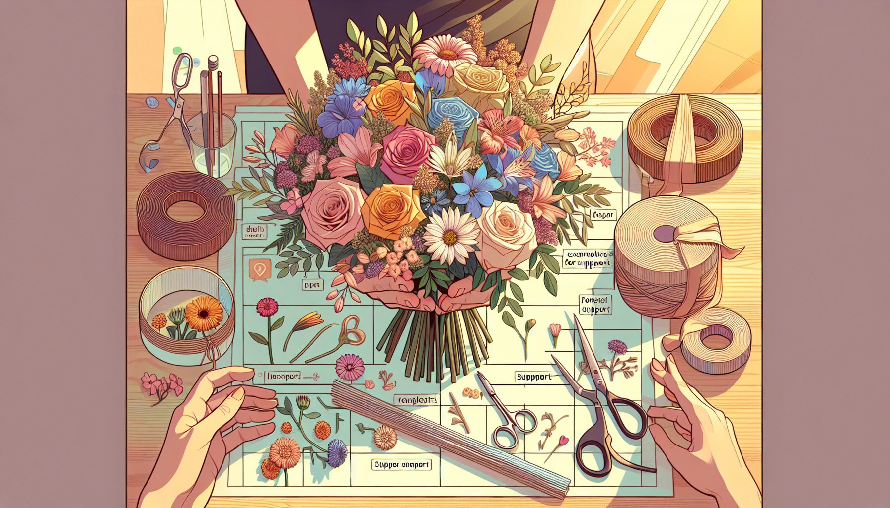 Как собрать букет для поддержки