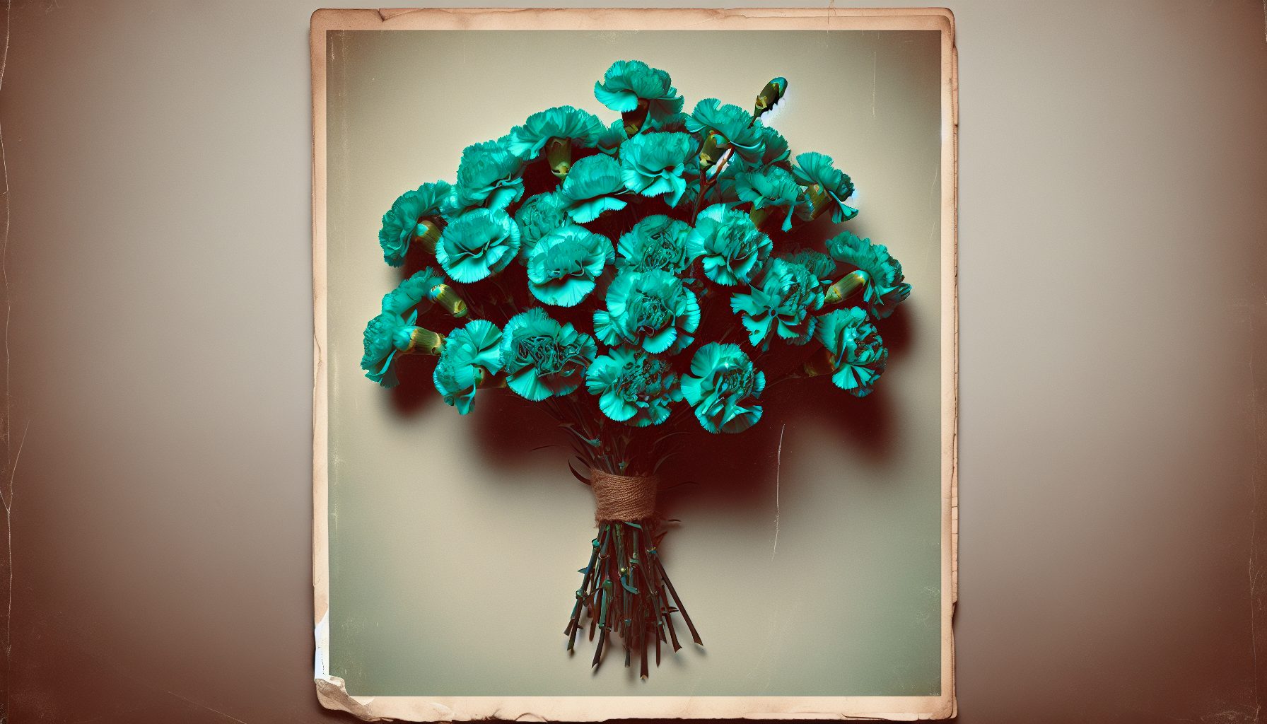 Бирюзовый букет из гвоздик: что это вообще за история