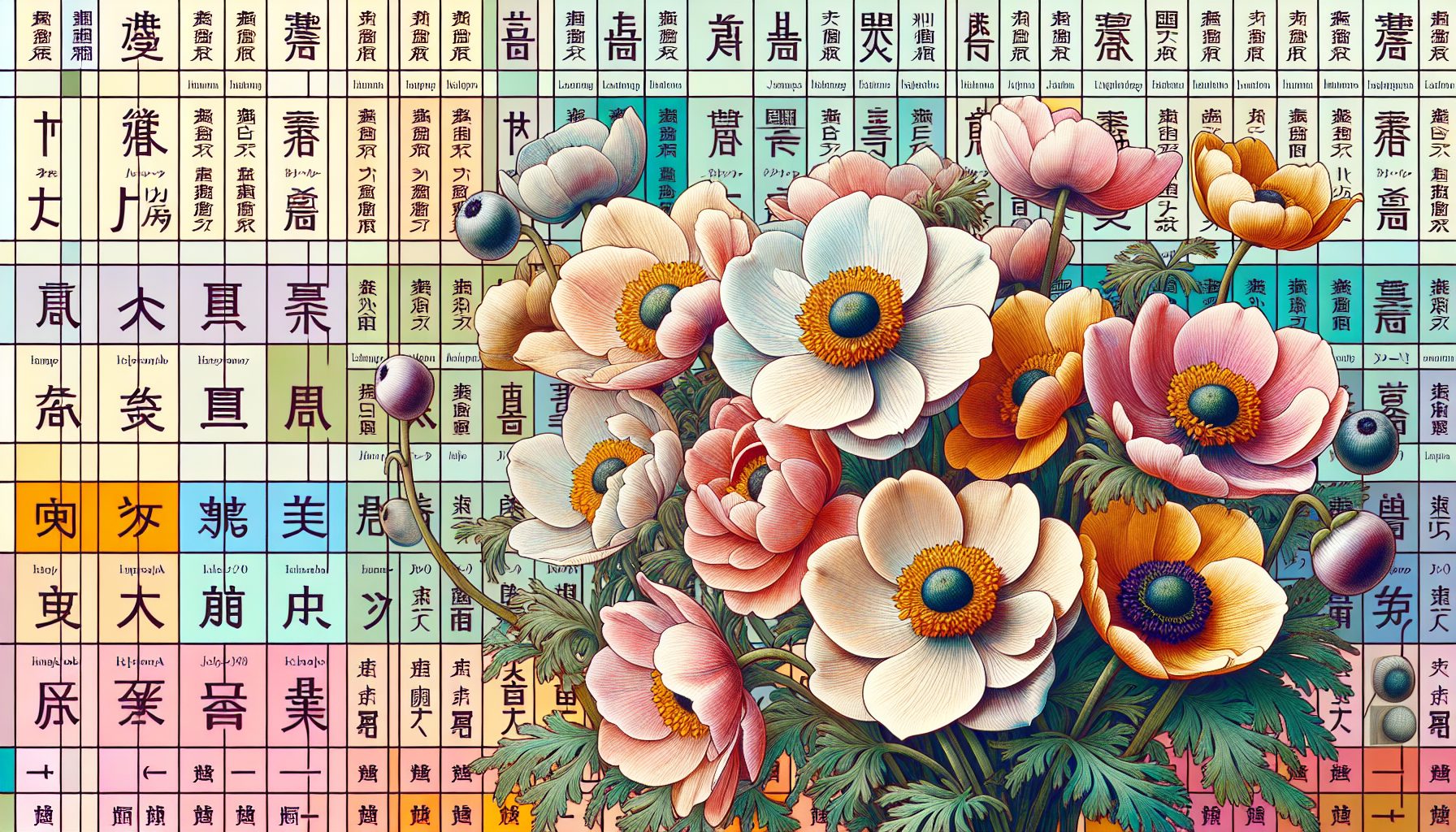 Анемон и японская языковая система цветов ханакотоба