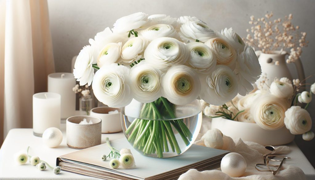 Что означает белый букет из ранункулюсов