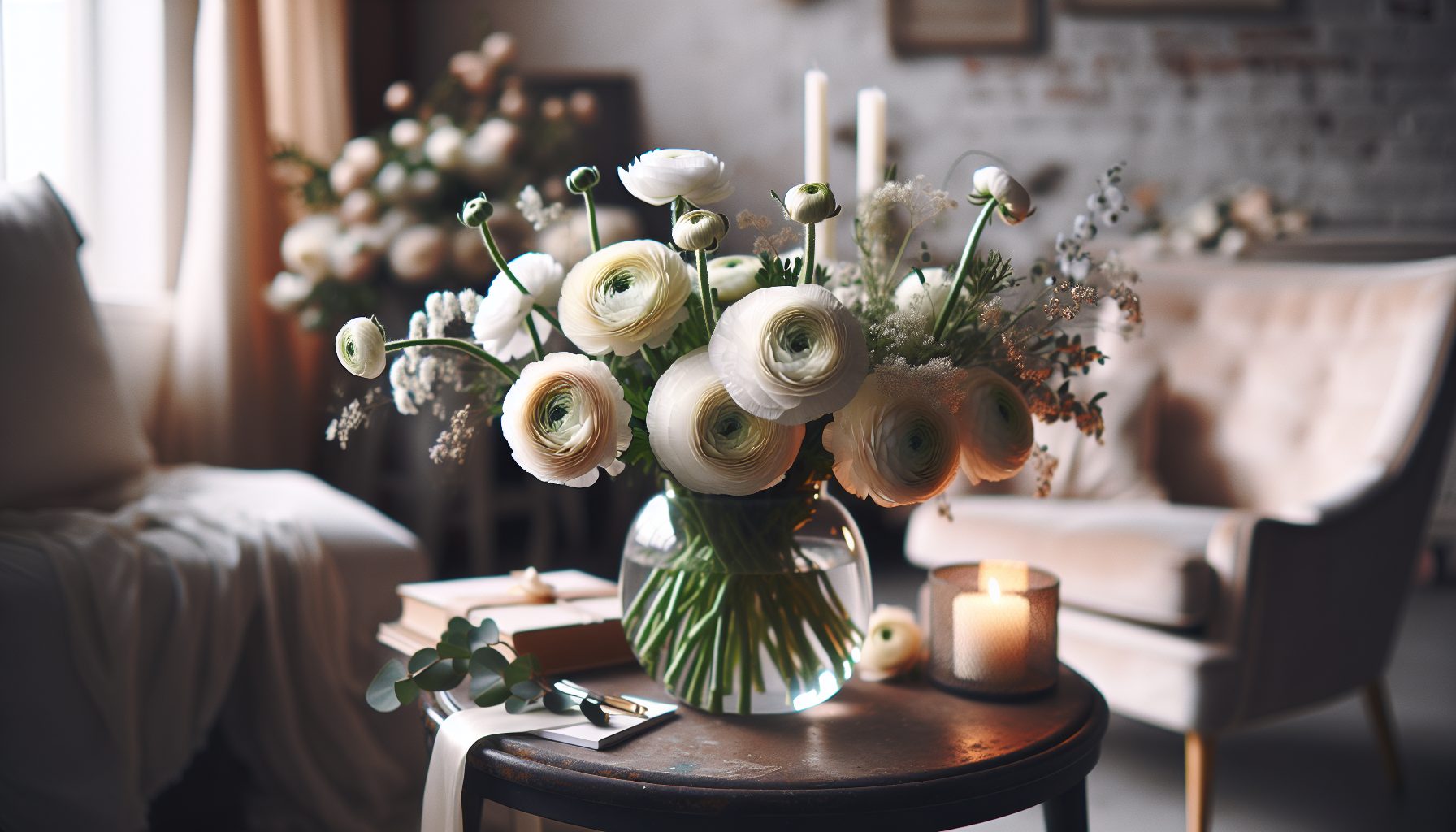 Вдохновение и стиль: где использовать белый букет из ранункулюсов