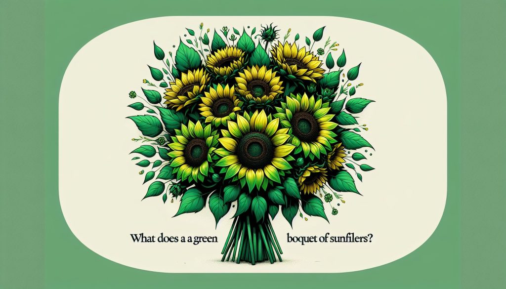 Что означает зеленый букет из подсолнухов