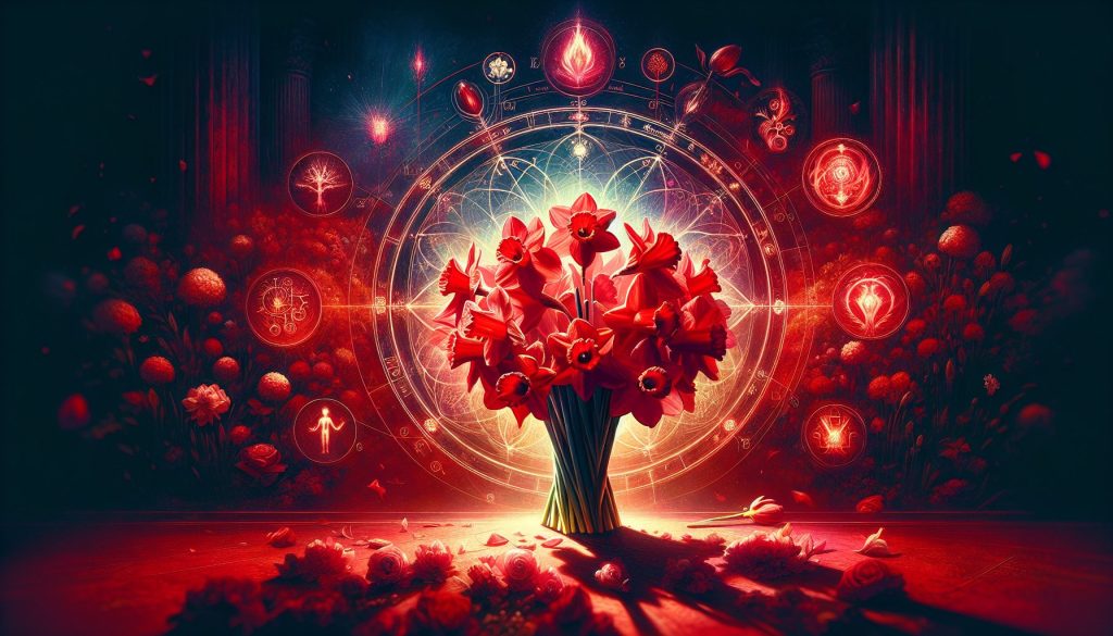 Что означает красный букет из нарциссов