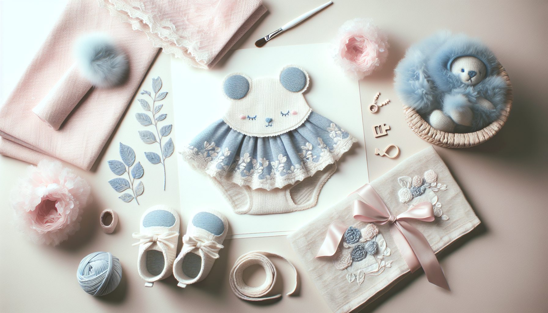 Голубые и розовые акценты: нежность в деталях