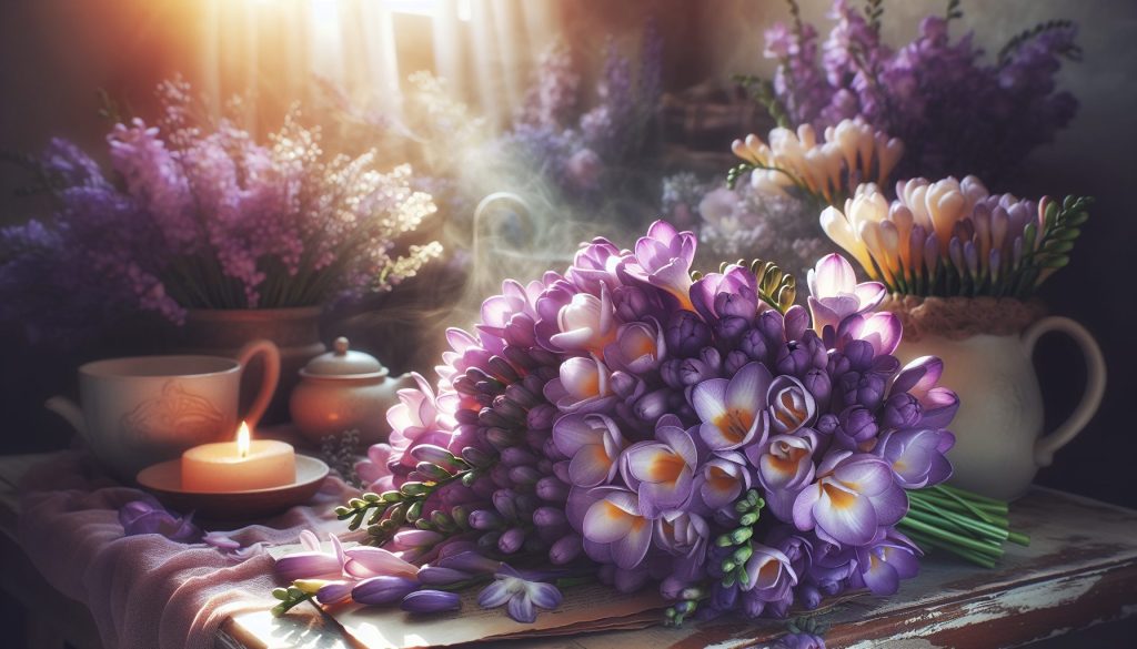 Что означает сиреневый букет из фрезий