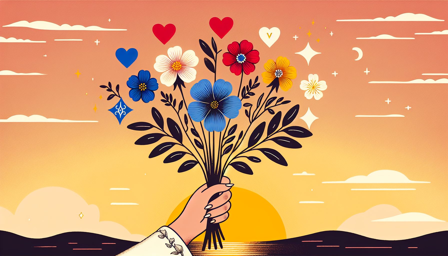 Что значит пять цветов в букете сегодня