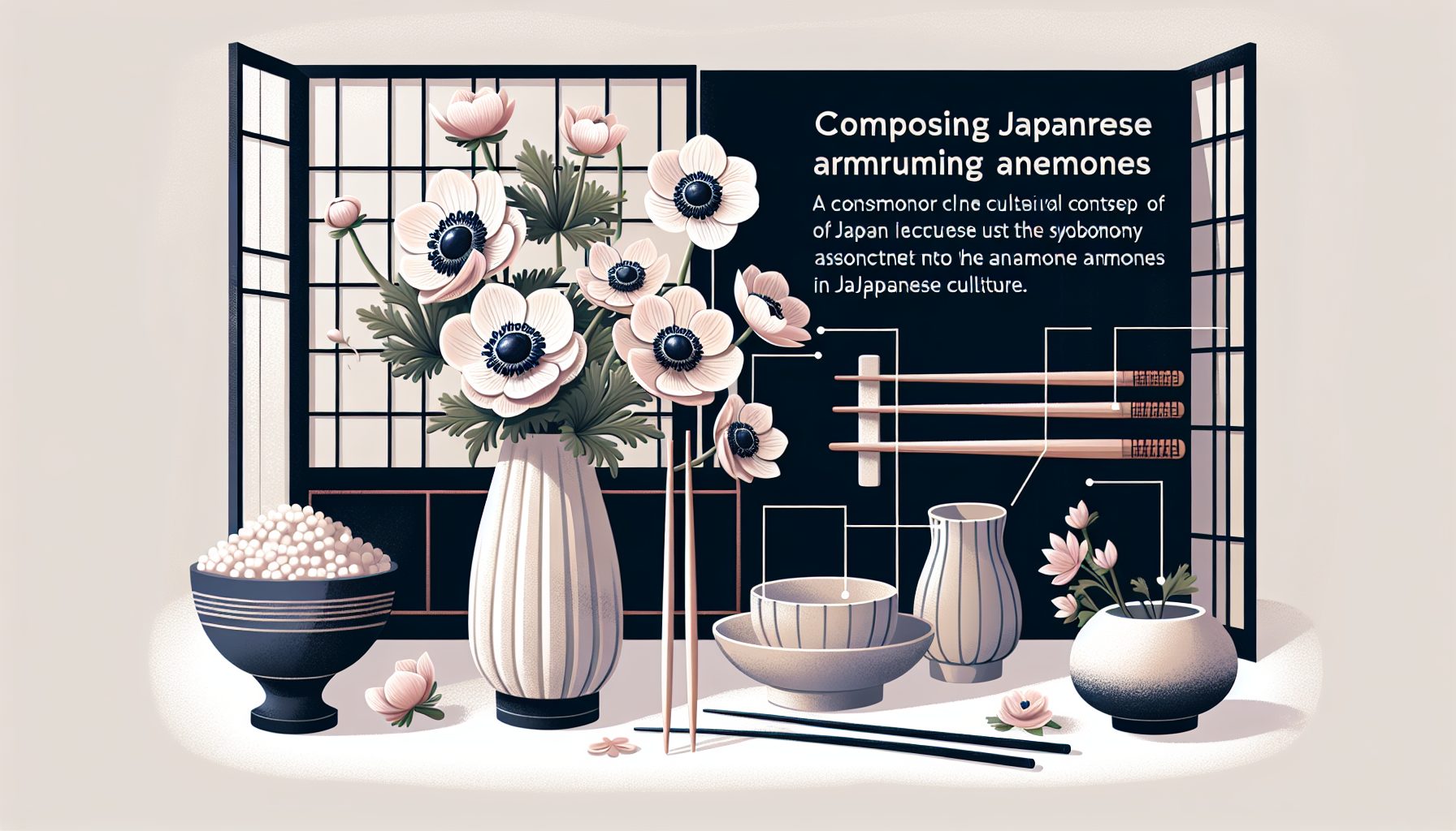 Советы по составлению японской композиции с анемонами
